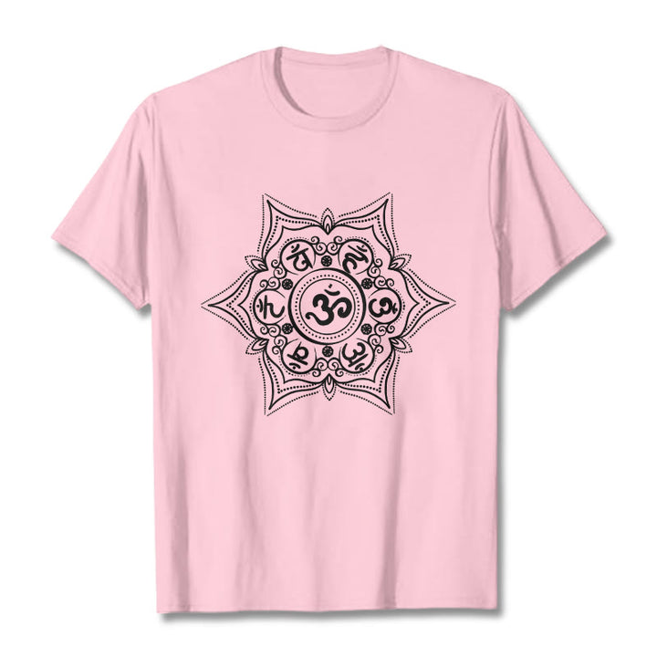 Buddha Stones Mandala Om Mani Padme Hum Tee T-shirt - LightPink - 2XL - image 12