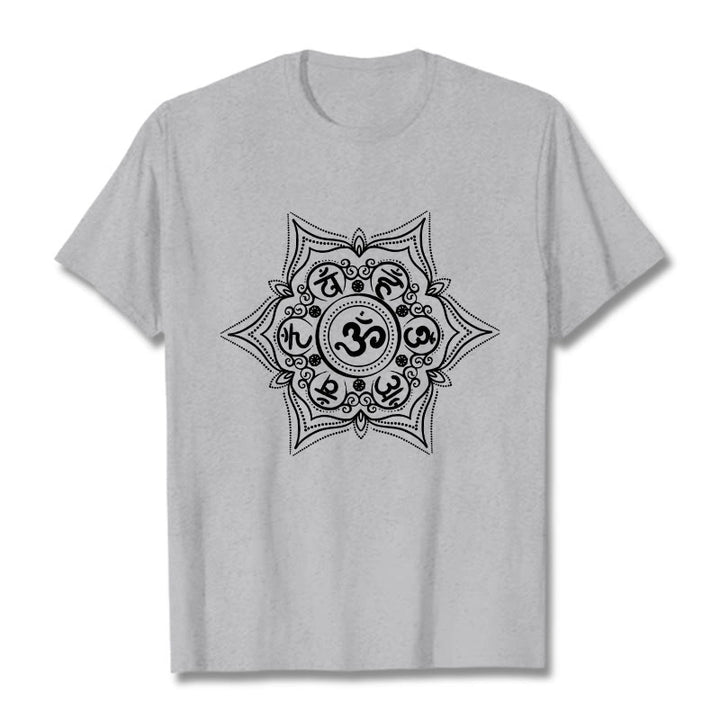 Buddha Stones Mandala Om Mani Padme Hum Tee T-shirt - LightGrey - 2XL - image 19