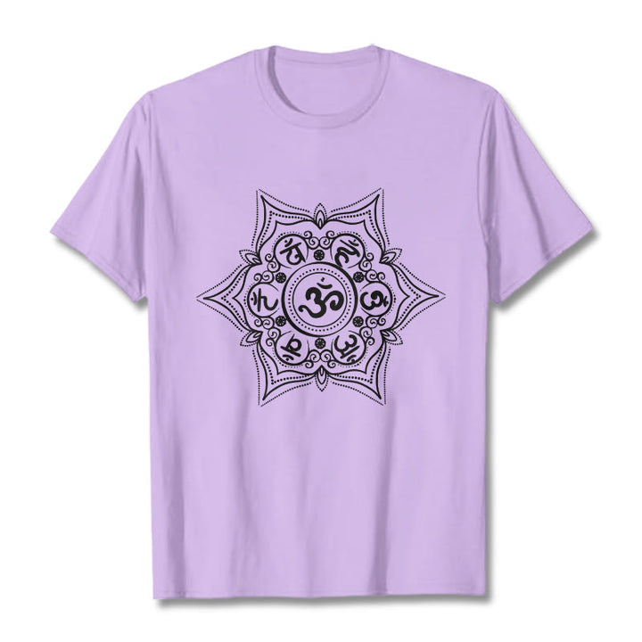 Buddha Stones Mandala Om Mani Padme Hum Tee T-shirt - Plum - 2XL - image 16