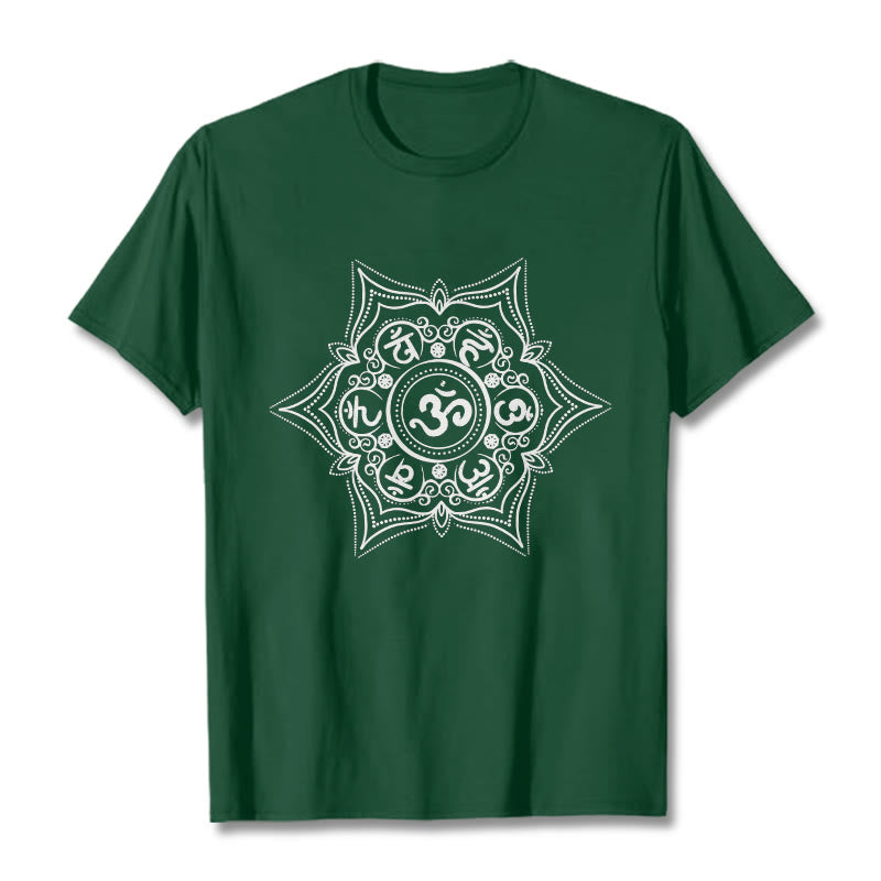Buddha Stones Mandala Om Mani Padme Hum Tee T-shirt - ForestGreen - 2XL - image 0