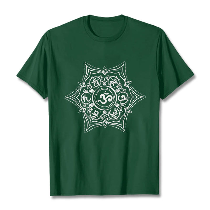 Buddha Stones Mandala Om Mani Padme Hum Tee T-shirt - ForestGreen - 2XL - image 0