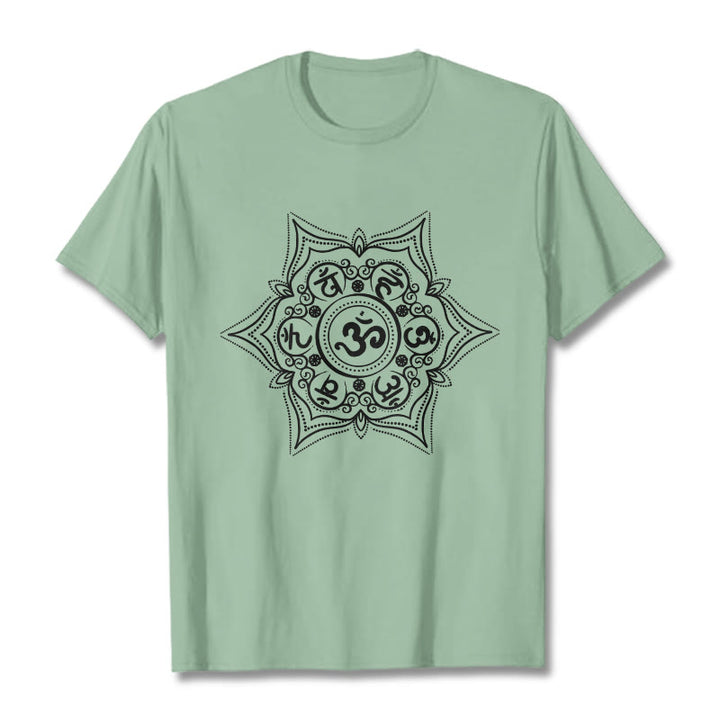 Buddha Stones Mandala Om Mani Padme Hum Tee T-shirt - PaleGreen - 2XL - image 14