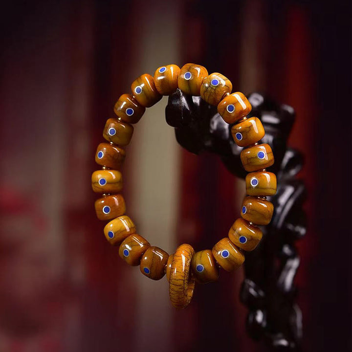 Buddha Stones Vintage Tibetan Bone Beads Lazurite Lapis Lazuli Balance Braided Rope Bracelet - image 3