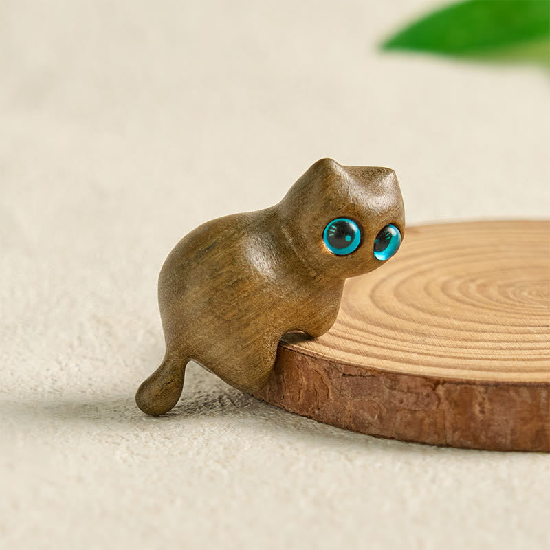 Buddha Stones Mini Cute Stretching Cat Carved Soothing Desk Decoration - image 2