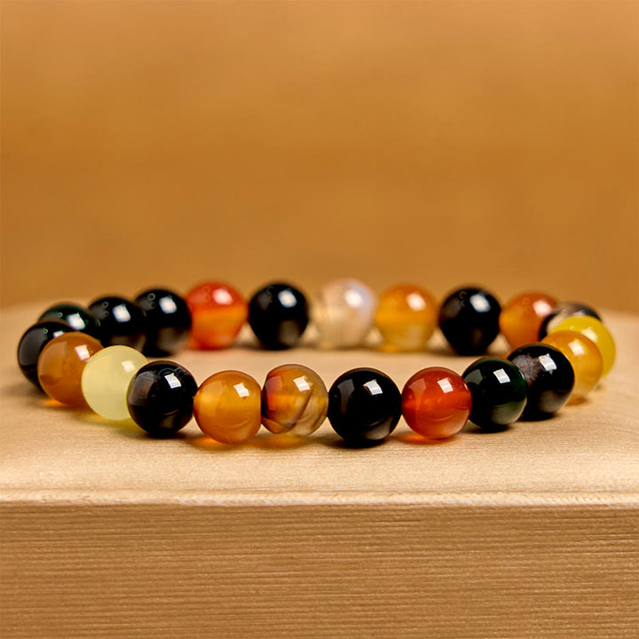 Buddha Stones Natural Colorful Chalcedony Agate Harmony Bracelet - image 1