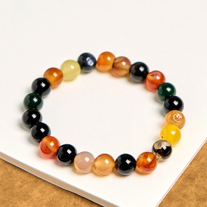 Buddha Stones Natural Colorful Chalcedony Agate Harmony Bracelet - image 3