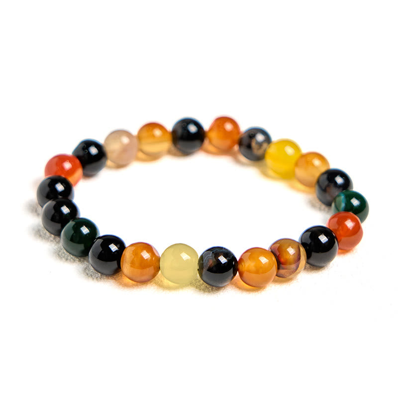 Buddha Stones Natural Colorful Chalcedony Agate Harmony Bracelet - image 6