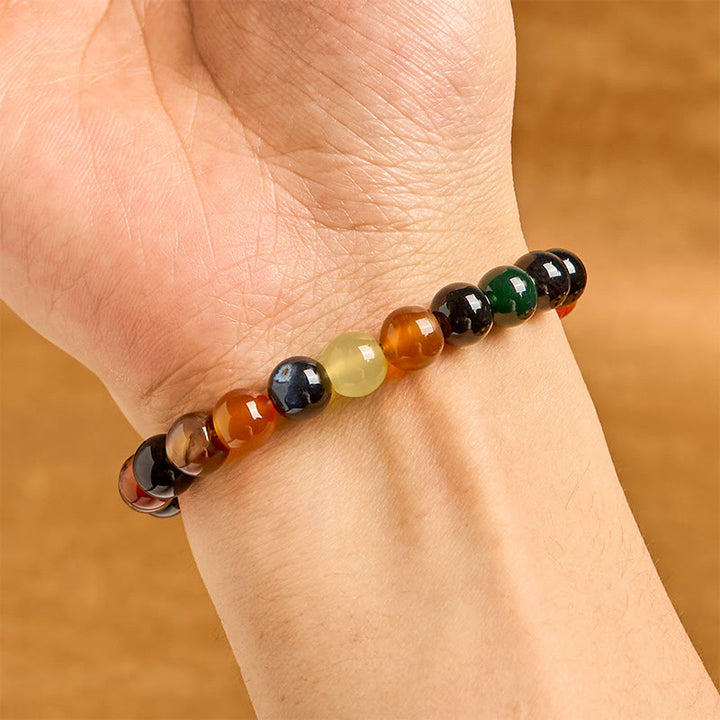 Buddha Stones Natural Colorful Chalcedony Agate Harmony Bracelet - image 2