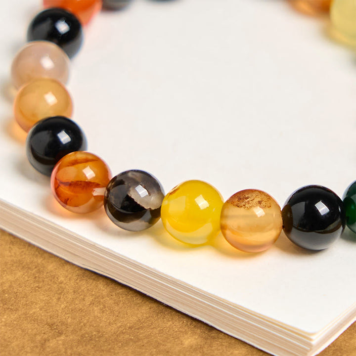 Buddha Stones Natural Colorful Chalcedony Agate Harmony Bracelet - image 4