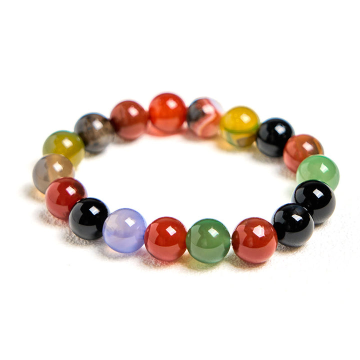 Buddha Stones Natural Colorful Chalcedony Agate Harmony Bracelet - image 14
