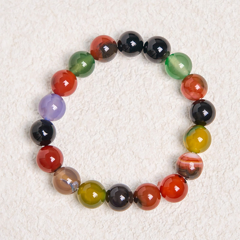Buddha Stones Natural Colorful Chalcedony Agate Harmony Bracelet - image 13