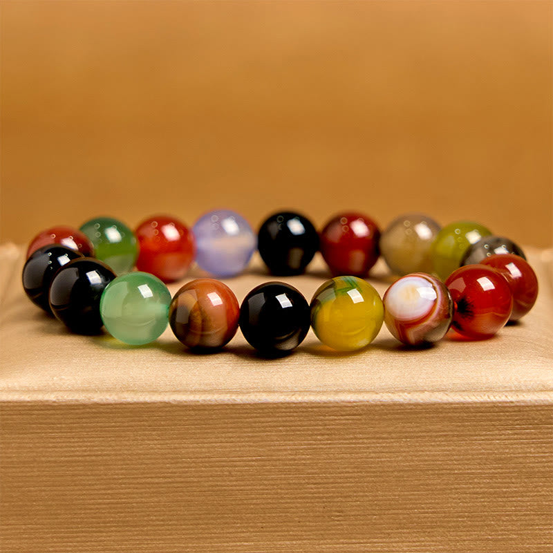 Buddha Stones Natural Colorful Chalcedony Agate Harmony Bracelet - image 9