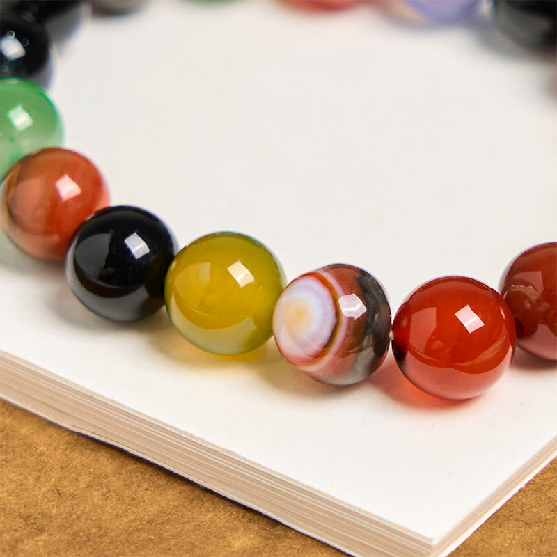 Buddha Stones Natural Colorful Chalcedony Agate Harmony Bracelet - image 12