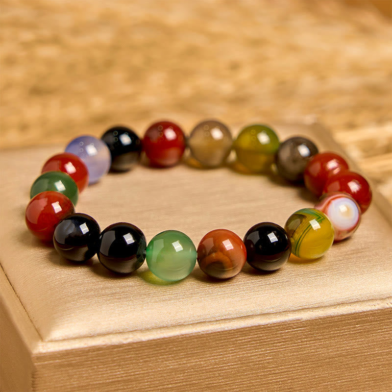 Buddha Stones Natural Colorful Chalcedony Agate Harmony Bracelet - 10mm(Wrist Circumference 14-16cm) - image 8