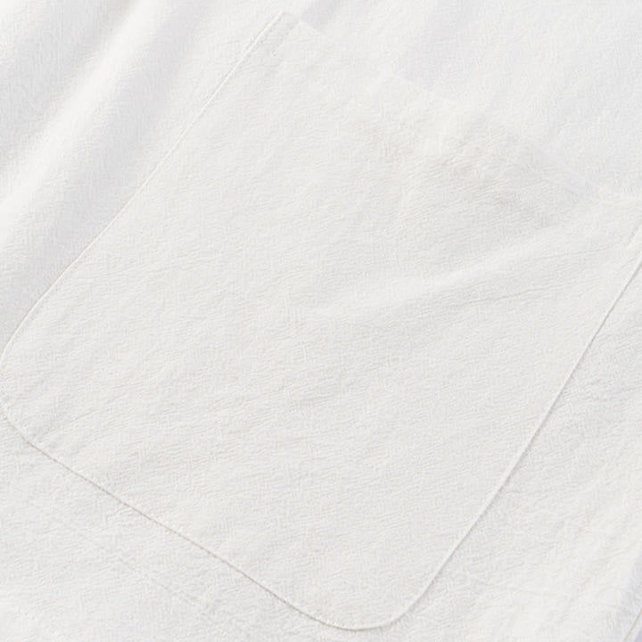 Buddha Stones Casual 2Pcs Pure Color Half Button Design Shirt Drawstring Pants Men's Cotton Linen Meditation Cloth Set With Pockets - image 4