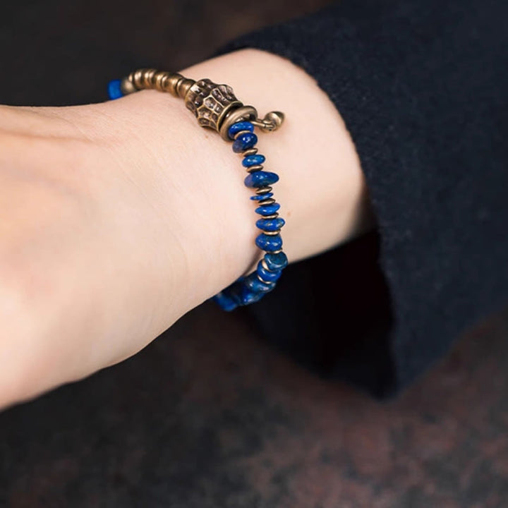 Buddha Stones Vintage Irregular Shape Design Lazurite Positive Bracelet - image 9