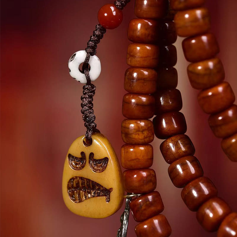 Buddha Stones Tibet 108 Beads Bone Beads Dzi Bead Strength Mala - image 4