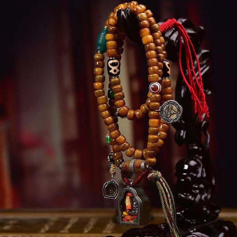 Buddha Stones Tibetan 108 Beads Camel Bone Luck Tassel Mala - image 1