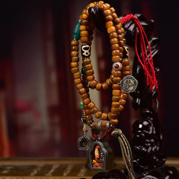Buddha Stones Tibetan 108 Beads Camel Bone Luck Tassel Mala - image 1
