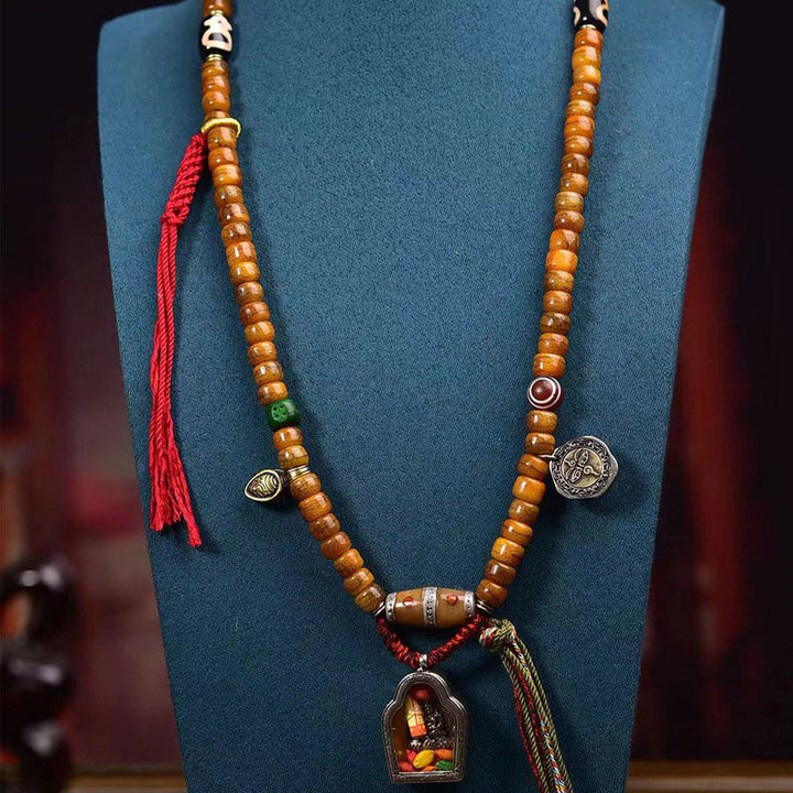 Buddha Stones Tibetan 108 Beads Camel Bone Luck Tassel Mala - image 5