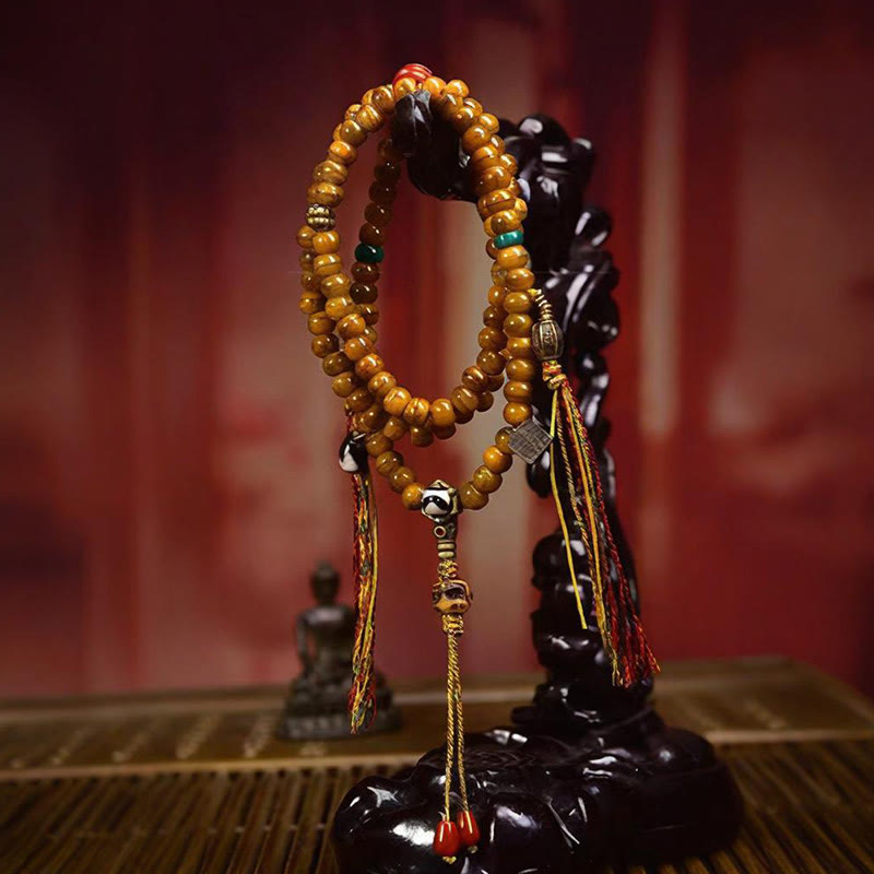 Buddha Stones Tibetan 108 Beads Bone Beads Dzi Bead Keep Away Evil Spirits Mala - image 2
