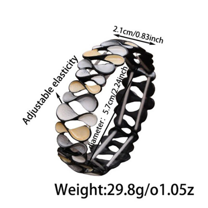 Buddha Stones Colorful Geometric Hollow 8-shaped Alloy Healing Elastic Bracelet Bangle - image 7