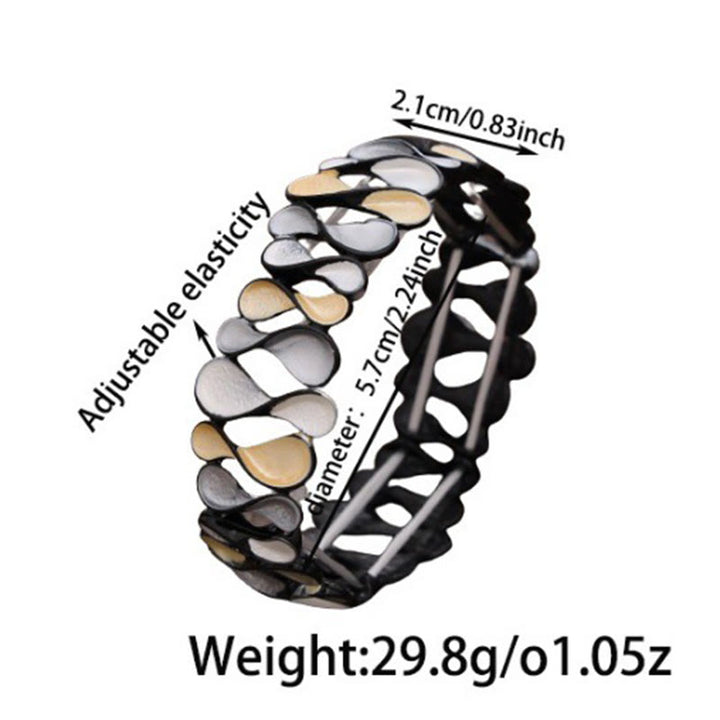 Buddha Stones Colorful Geometric Hollow 8-shaped Alloy Healing Elastic Bracelet Bangle - image 7