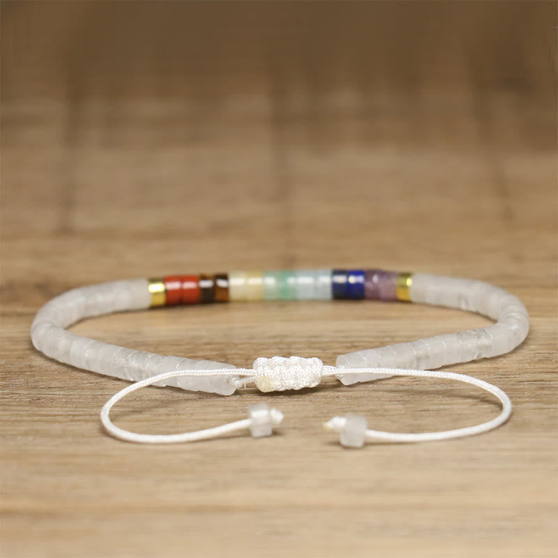 Buddha Stones Natural White Crystal Black Onyx Clarity Spacer Bead Bracelet - image 3