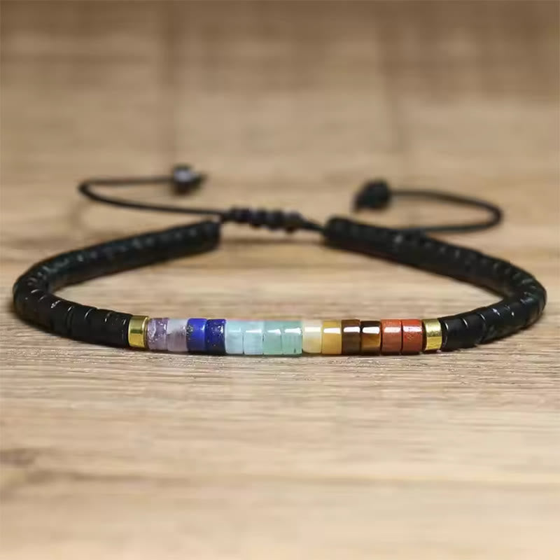 Buddha Stones Natural White Crystal Black Onyx Clarity Spacer Bead Bracelet - Black Onyx(Wrist Circumference 17-25cm) - image 7