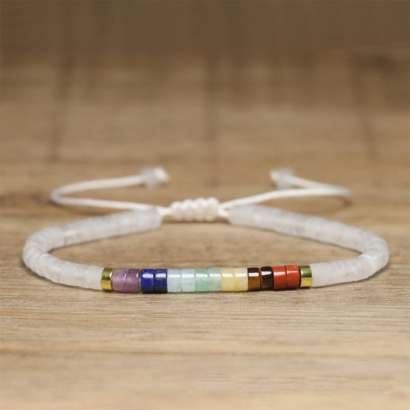 Buddha Stones Natural White Crystal Black Onyx Clarity Spacer Bead Bracelet - White Crystal(Wrist Circumference 17-25cm) - image 0