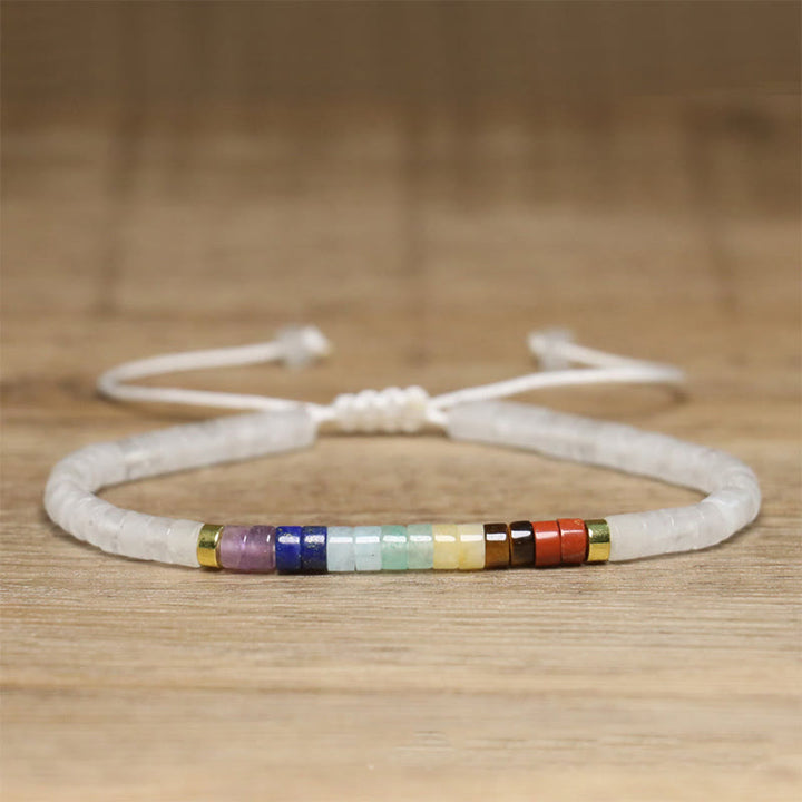 Buddha Stones Natural White Crystal Black Onyx Clarity Spacer Bead Bracelet - White Crystal(Wrist Circumference 17-25cm) - image 0