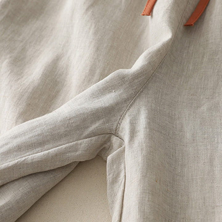 Buddha Stones Casual Colorblock Drawstring Women's Cotton Wide Leg Pants With Pockets - image 20