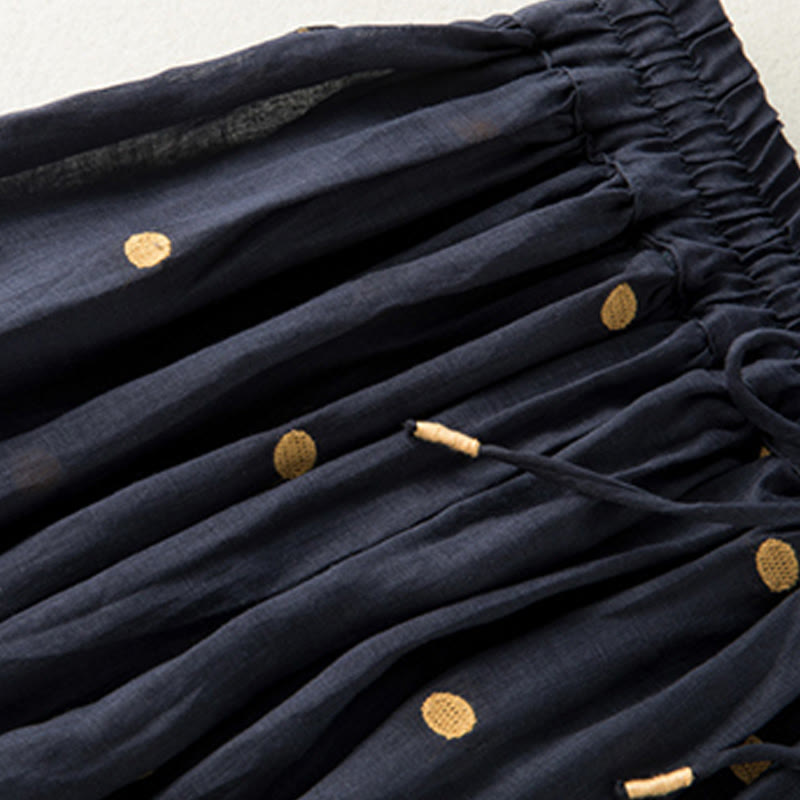 Buddha Stones Artistic Vintage Dot Pattern Women's Pleated Skirt - image 18