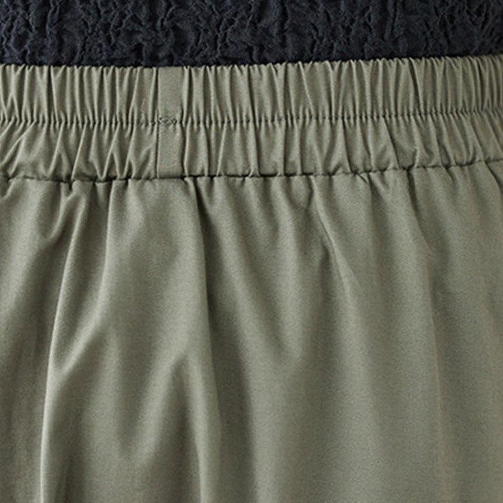 Buddha Stones Summer Casual Pure Color Pleated Design Women's Cotton Skirt - image 9