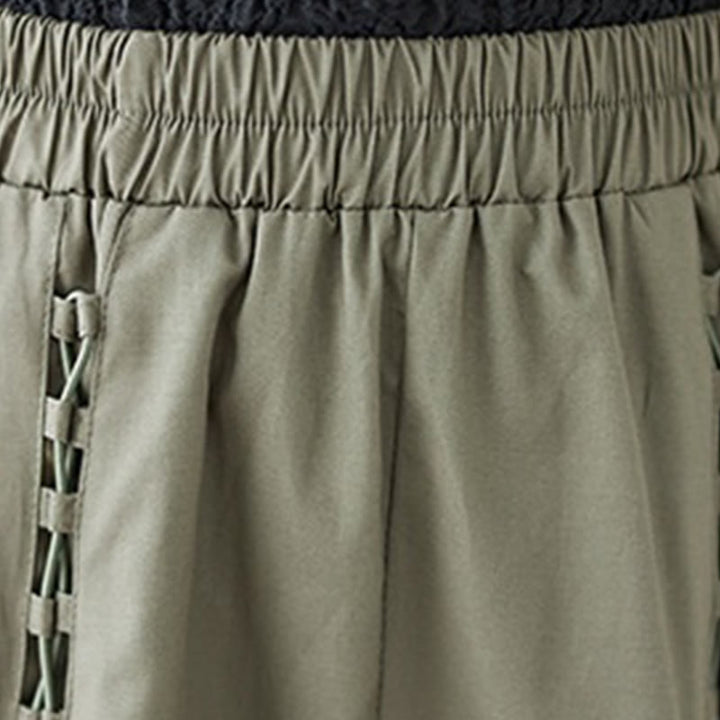 Buddha Stones Summer Casual Pure Color Pleated Design Women's Cotton Skirt - image 8