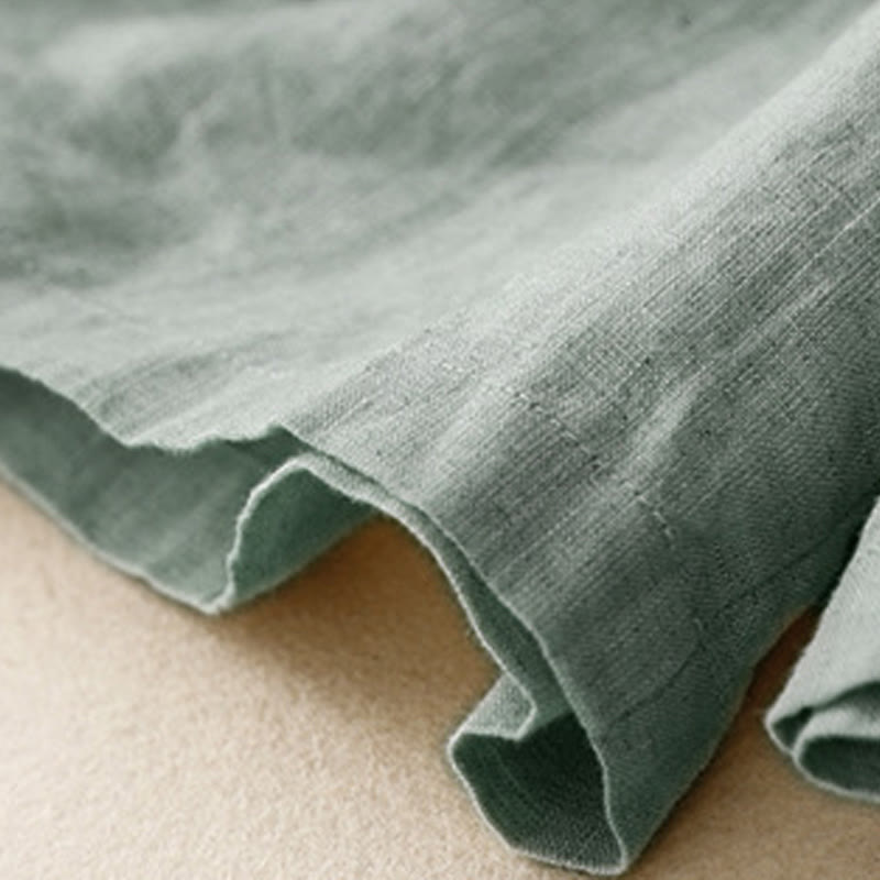 Buddha Stones Summer Casual Buttons Plain Cotton Women's Shorts With Pockets - image 2