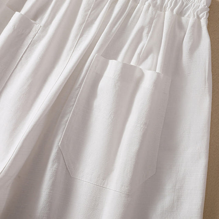 Buddha Stones Summer Casual Elastic Waist Plain Women's Polyester Shorts With Pockets - image 10