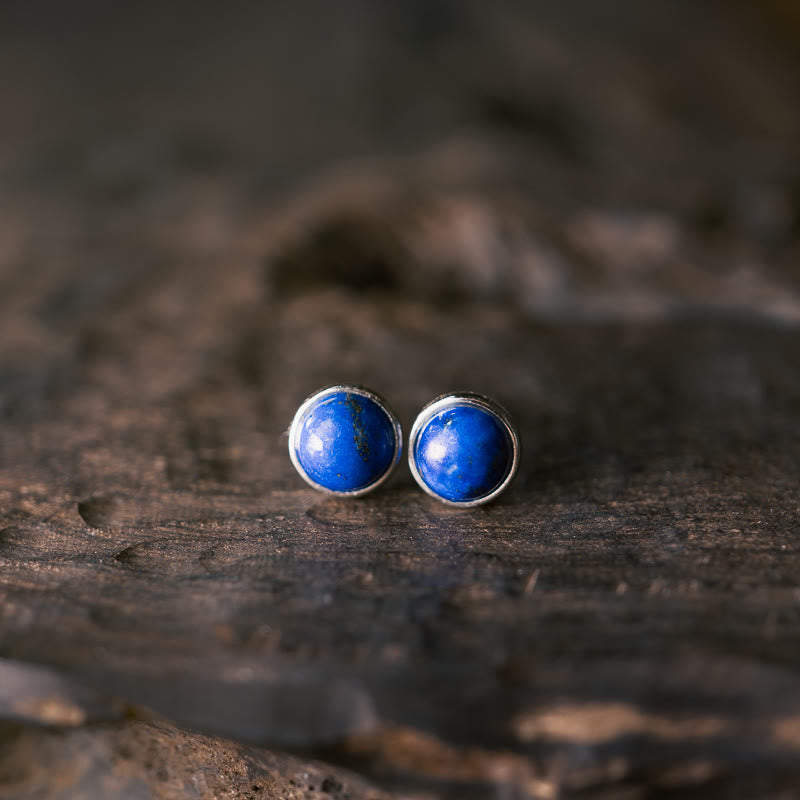Buddha Stones Vintage 925 Sterling Silver Lazurite Lapis Lazuli Balance Earrings - image 4