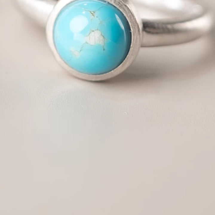 Buddha Stones Natural 925 Sterling Silver Lazurite Lapis Lazuli Turquoise Adjustable Balance Ring - image 10