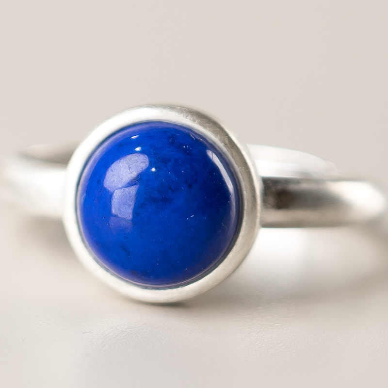 Buddha Stones Natural 925 Sterling Silver Lazurite Lapis Lazuli Turquoise Adjustable Balance Ring - image 3
