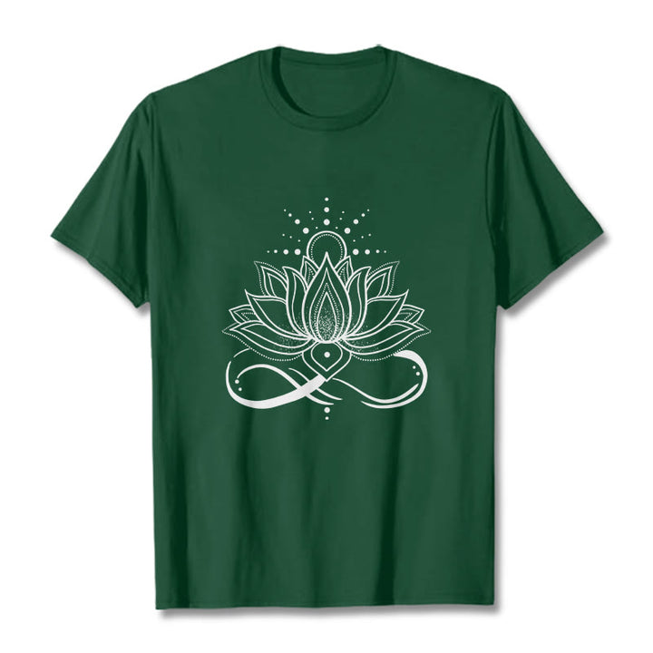 Buddha Stones Lotus Flower Sun Design Tee T-shirt - ForestGreen - 2XL - image 0