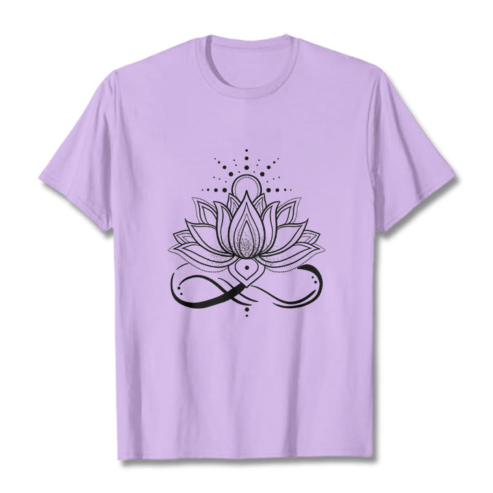 Buddha Stones Lotus Flower Sun Design Tee T-shirt - Plum - 2XL - image 16