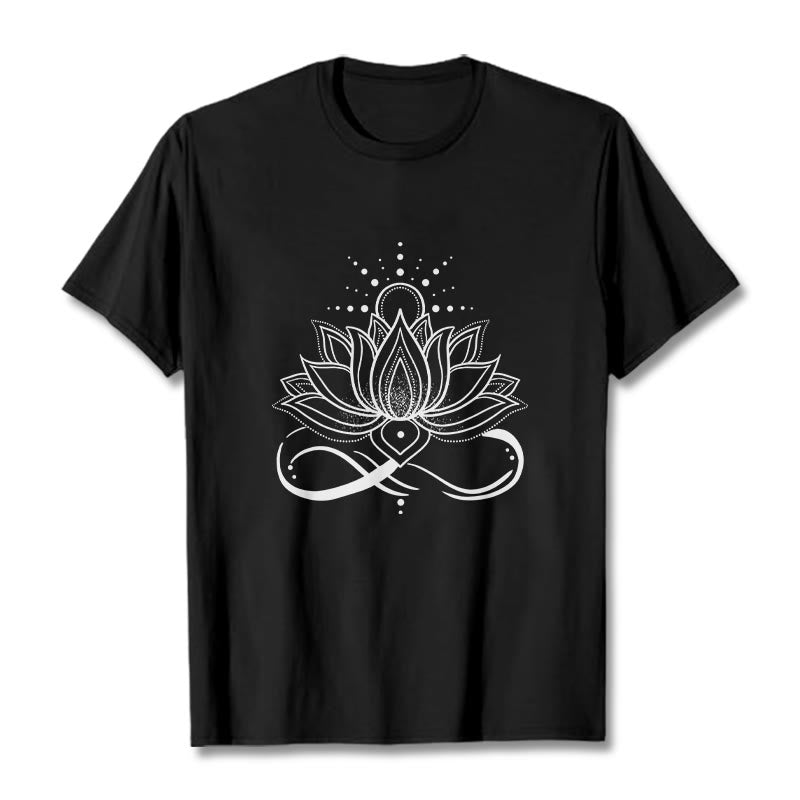 Buddha Stones Lotus Flower Sun Design Tee T-shirt - Black - 2XL - image 3
