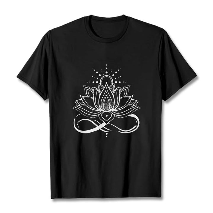 Buddha Stones Lotus Flower Sun Design Tee T-shirt - Black - 2XL - image 3