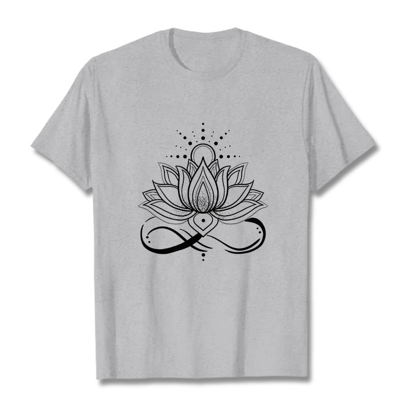 Buddha Stones Lotus Flower Sun Design Tee T-shirt - LightGrey - 2XL - image 19
