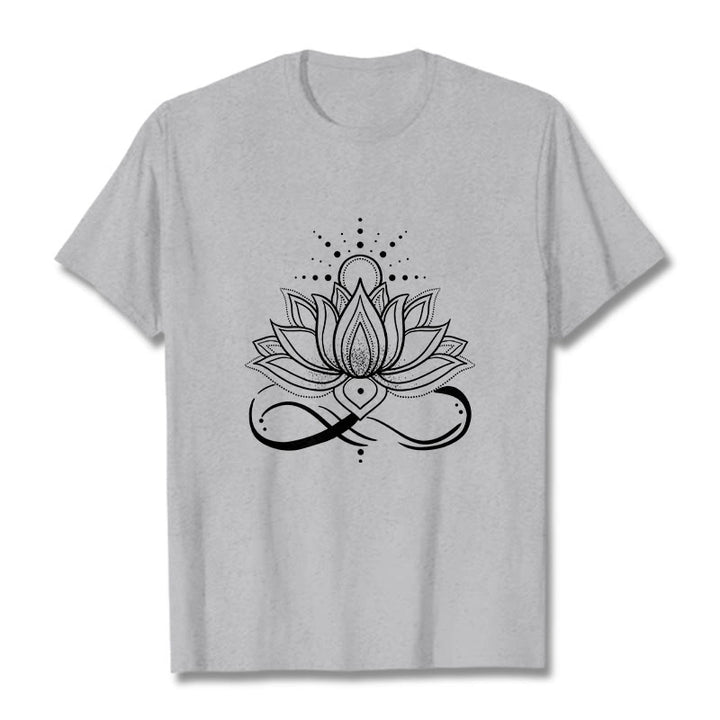 Buddha Stones Lotus Flower Sun Design Tee T-shirt - LightGrey - 2XL - image 19