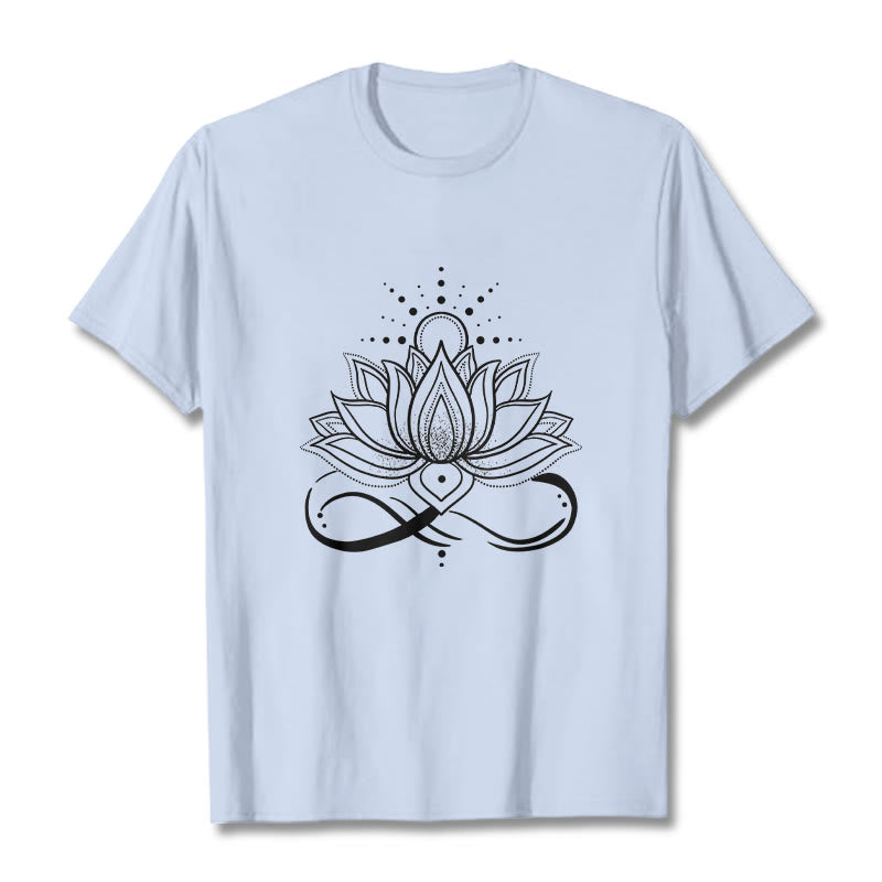 Buddha Stones Lotus Flower Sun Design Tee T-shirt - LightCyan - 2XL - image 18