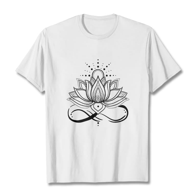 Buddha Stones Lotus Flower Sun Design Tee T-shirt - White - 2XL - image 7