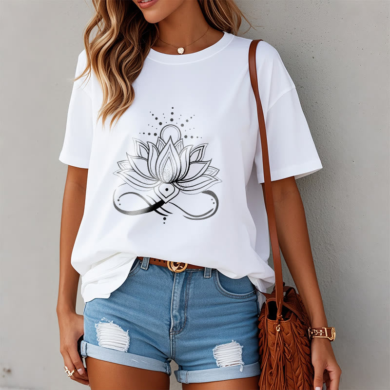 Buddha Stones Lotus Flower Sun Design Tee T-shirt - image 9