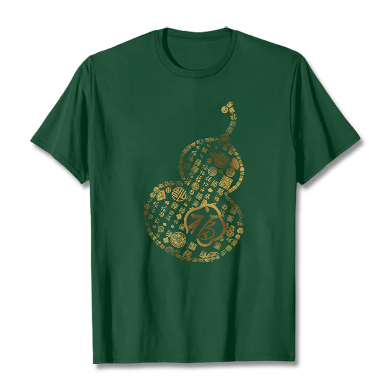 Buddha Stones Gourd Fu Character Design Tee T-shirt - ForestGreen - 2XL - image 10